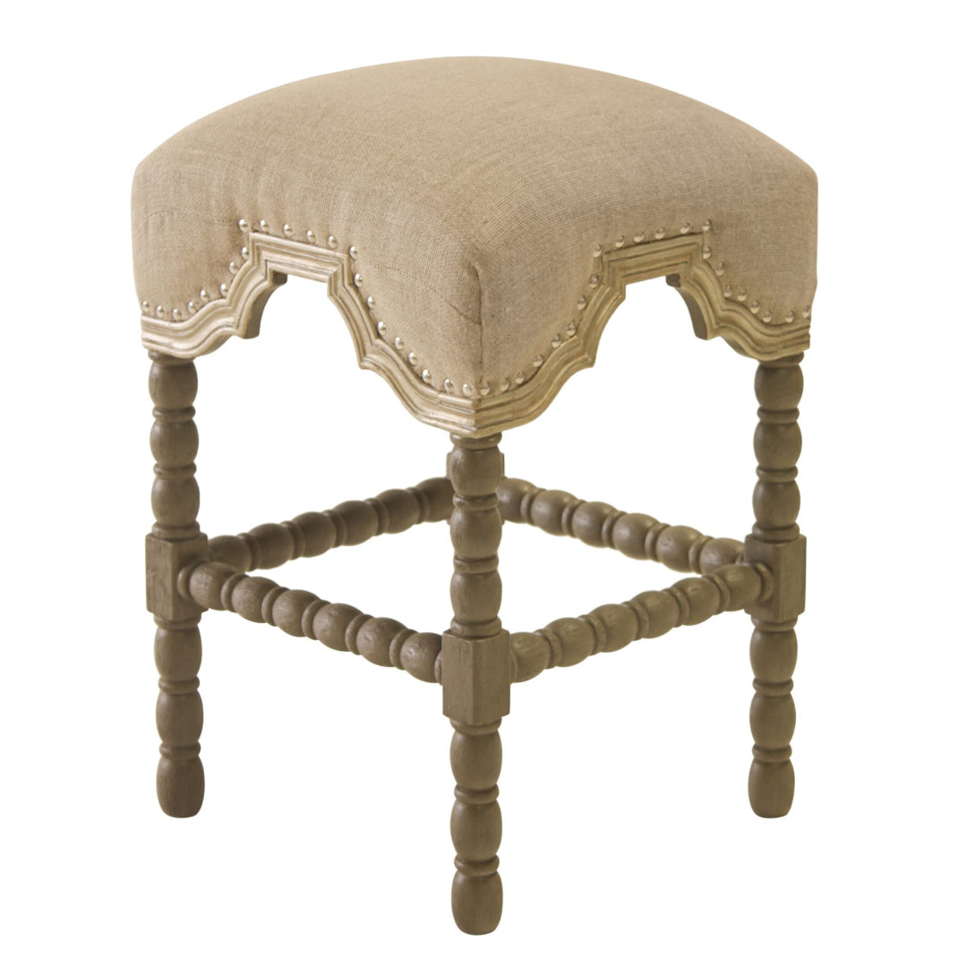 Euro French Burlap Counter Stool