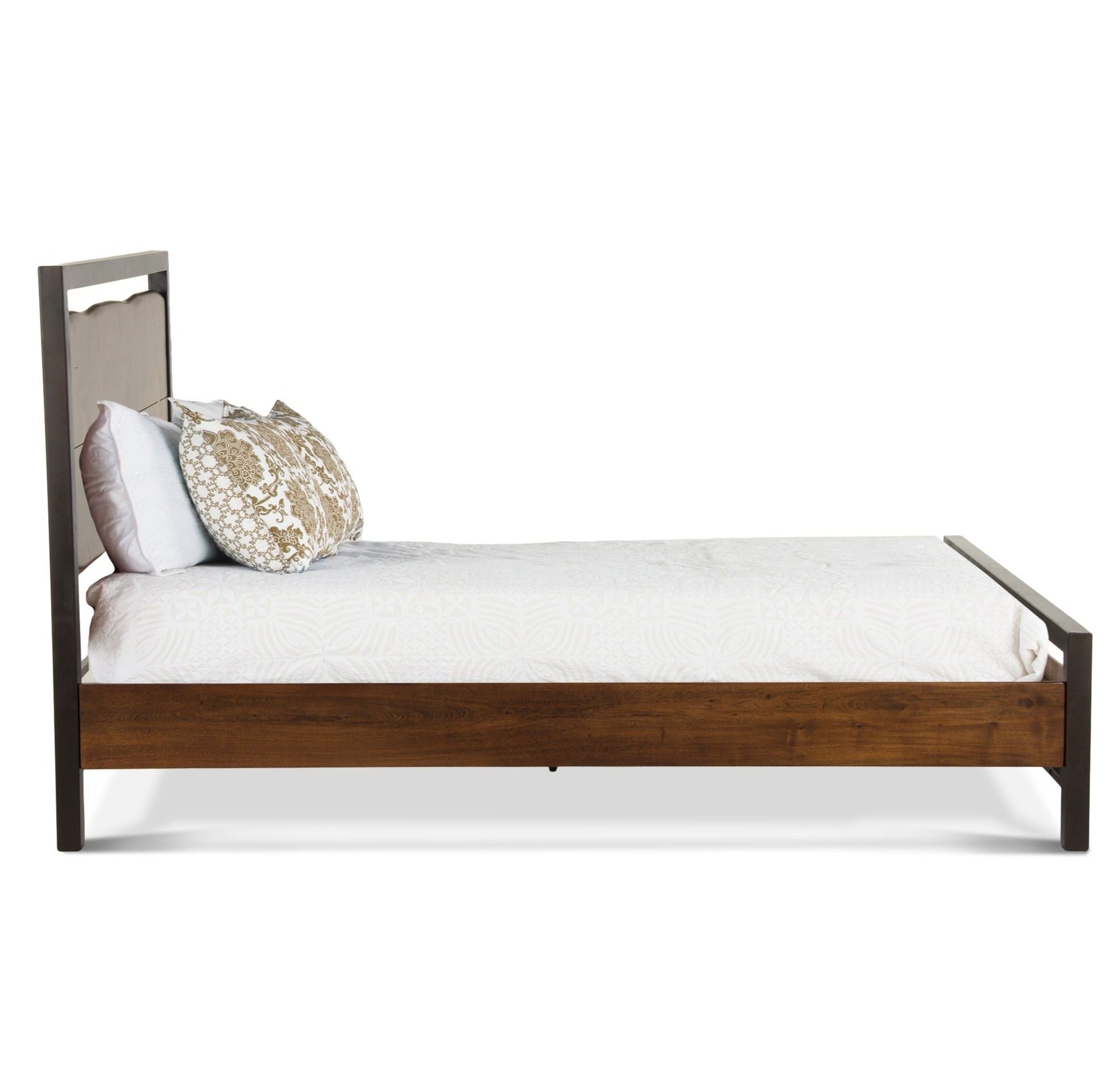 Rustic Acacia Wood and Iron Bed