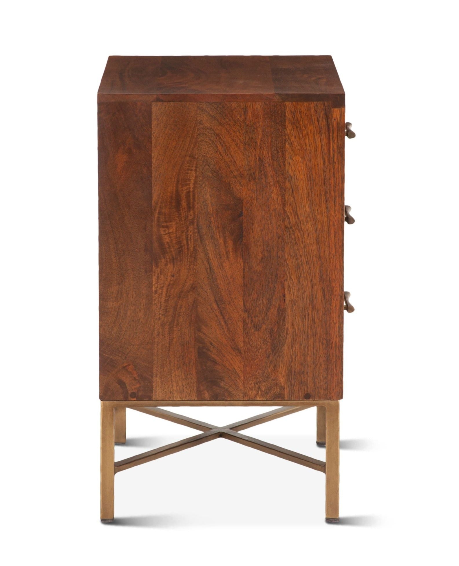 Ribbed Mango Wood Night Stand