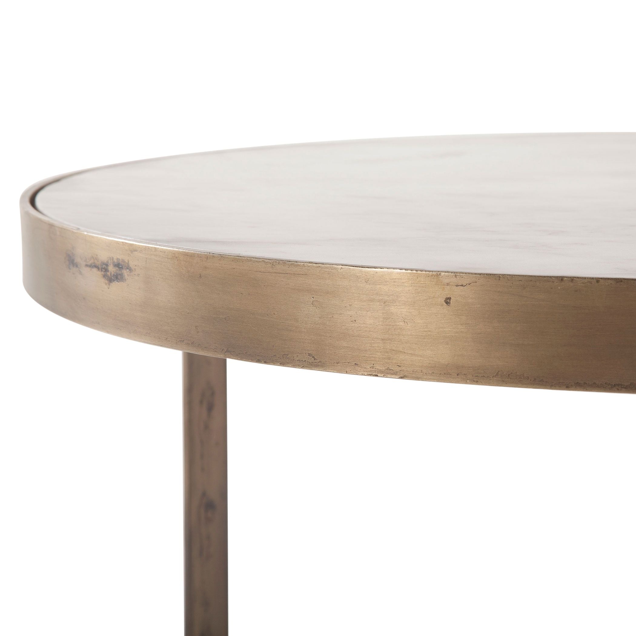 Contemporary White Marble Nesting Coffee Tables