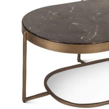 Antique Brass  with Marble Top Coffee Table