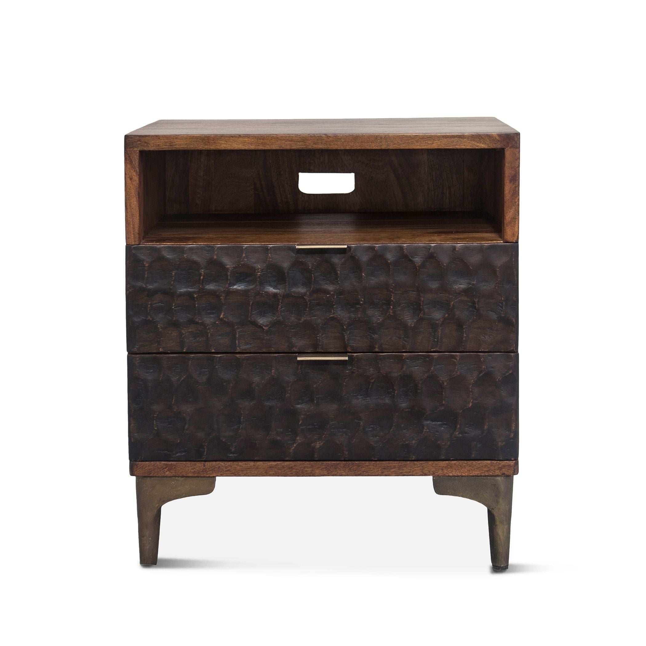 Rustic Wooden Two-Toned Night Stand