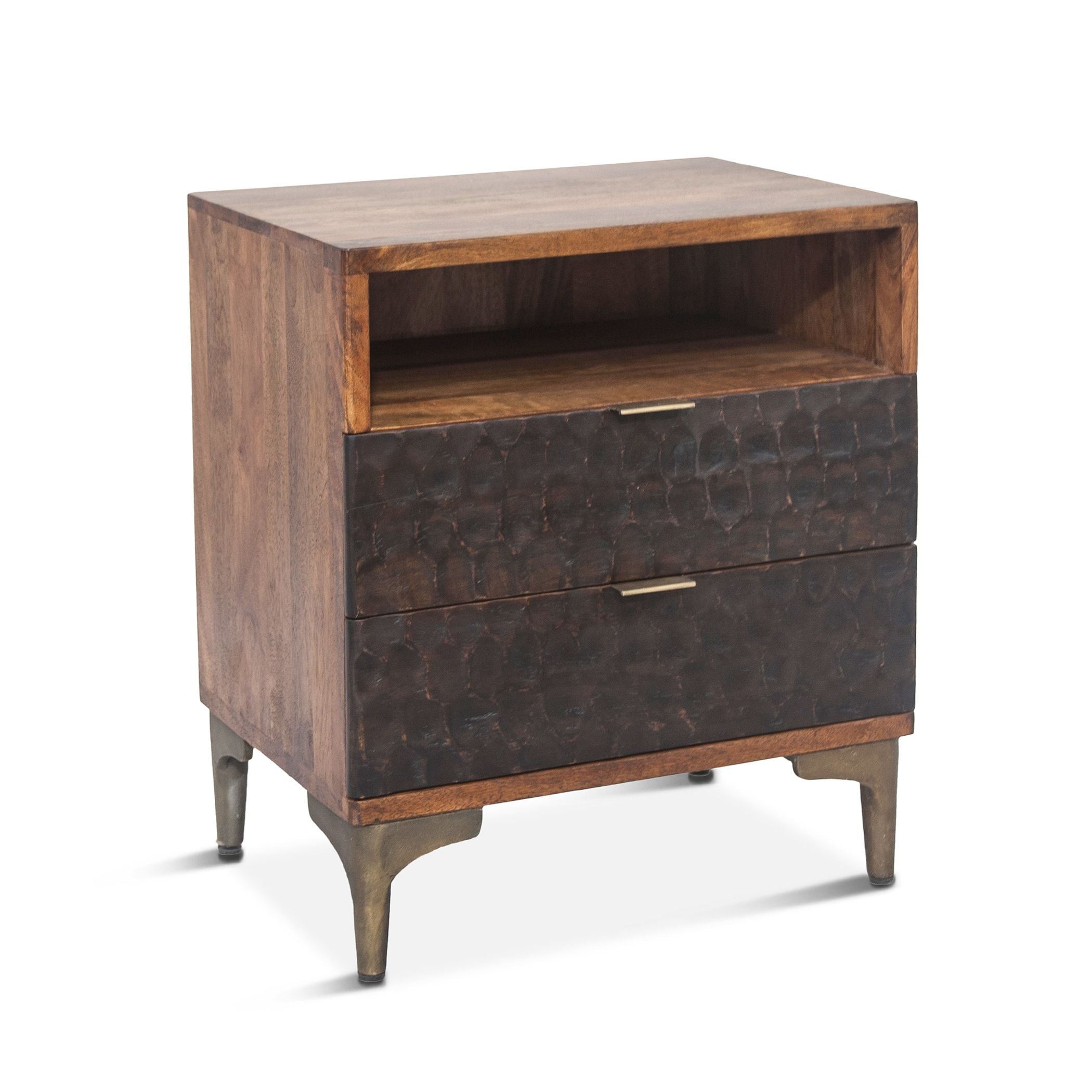 Rustic Wooden Two-Toned Night Stand