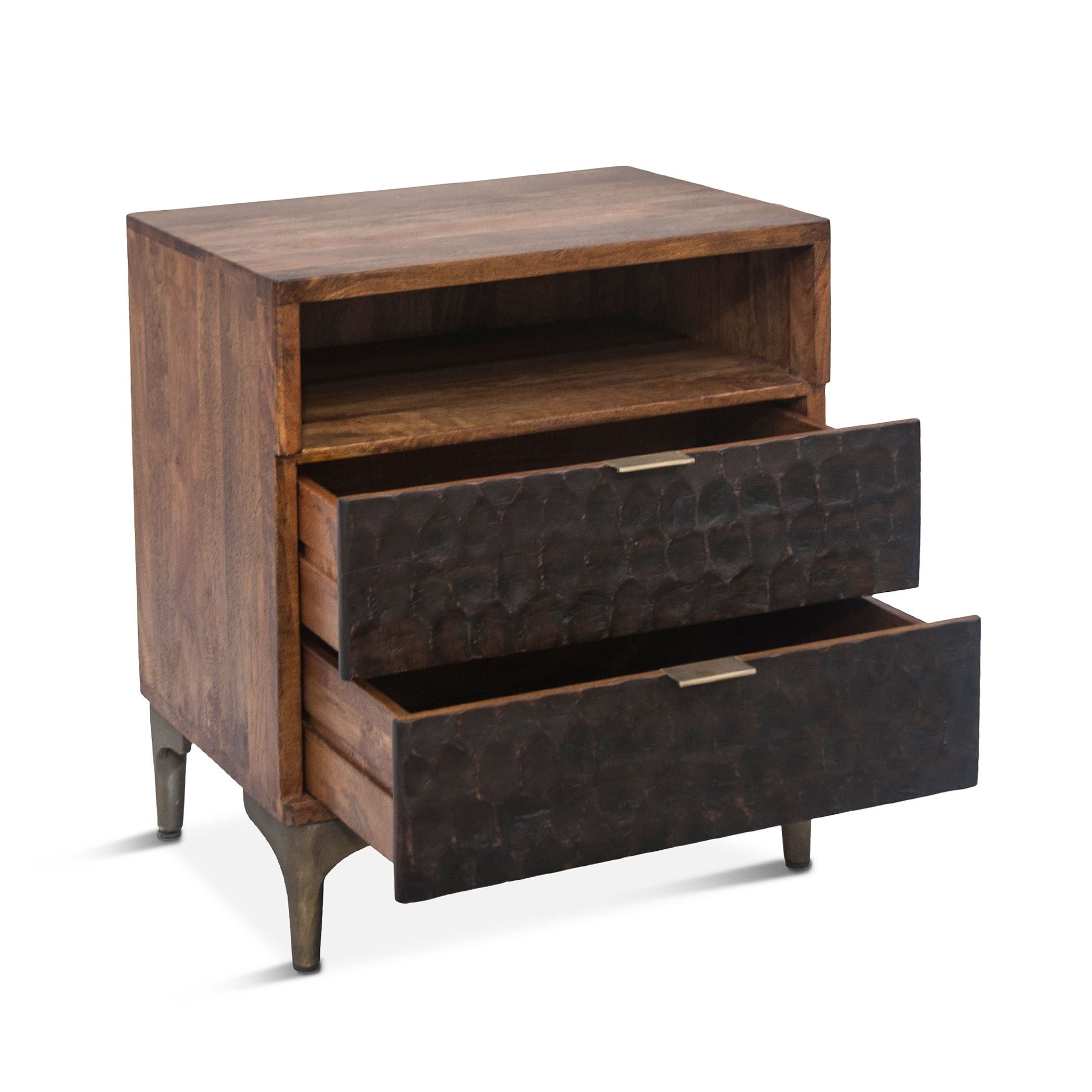 Rustic Wooden Two-Toned Night Stand