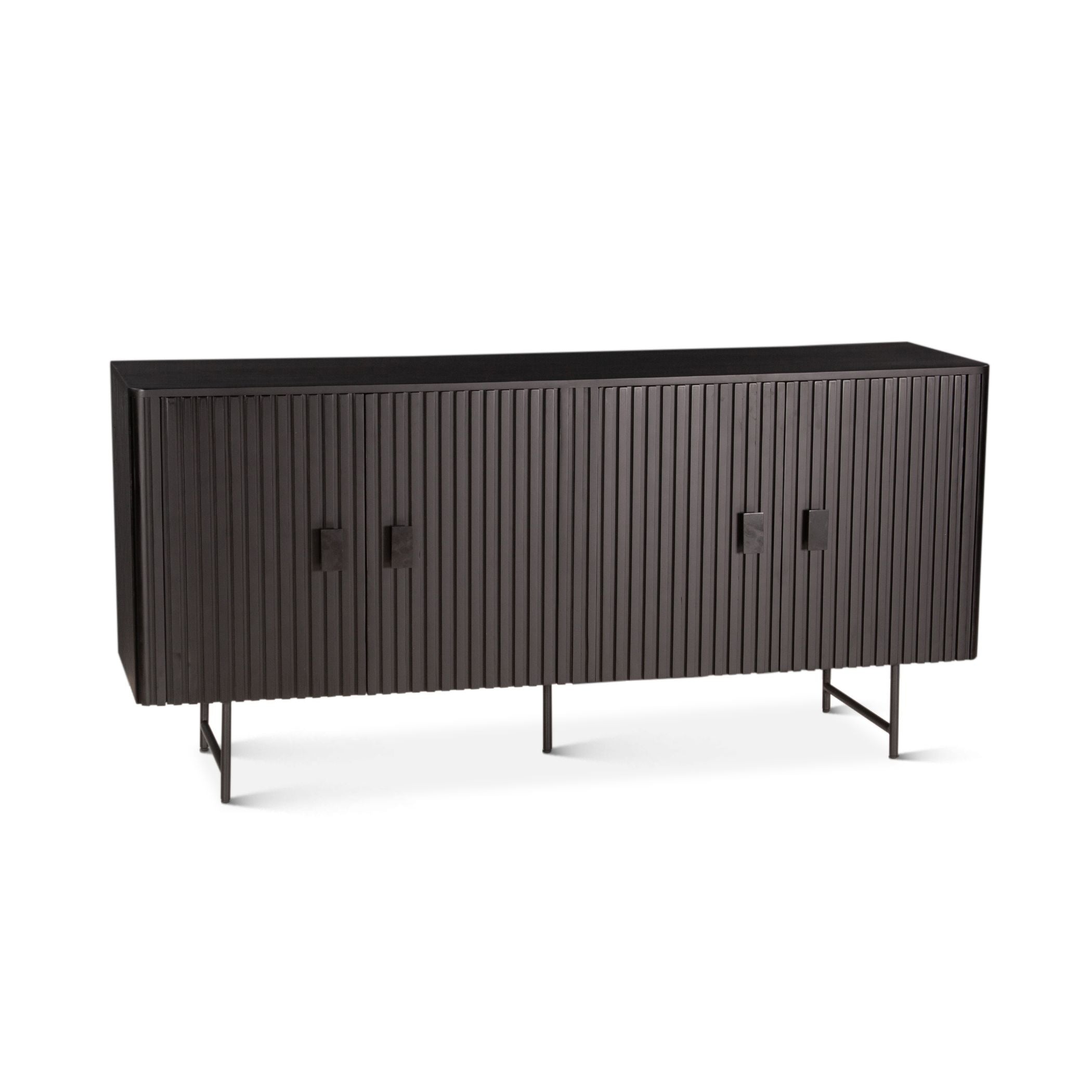 Mid-century Rustic Ribbed Sideboard