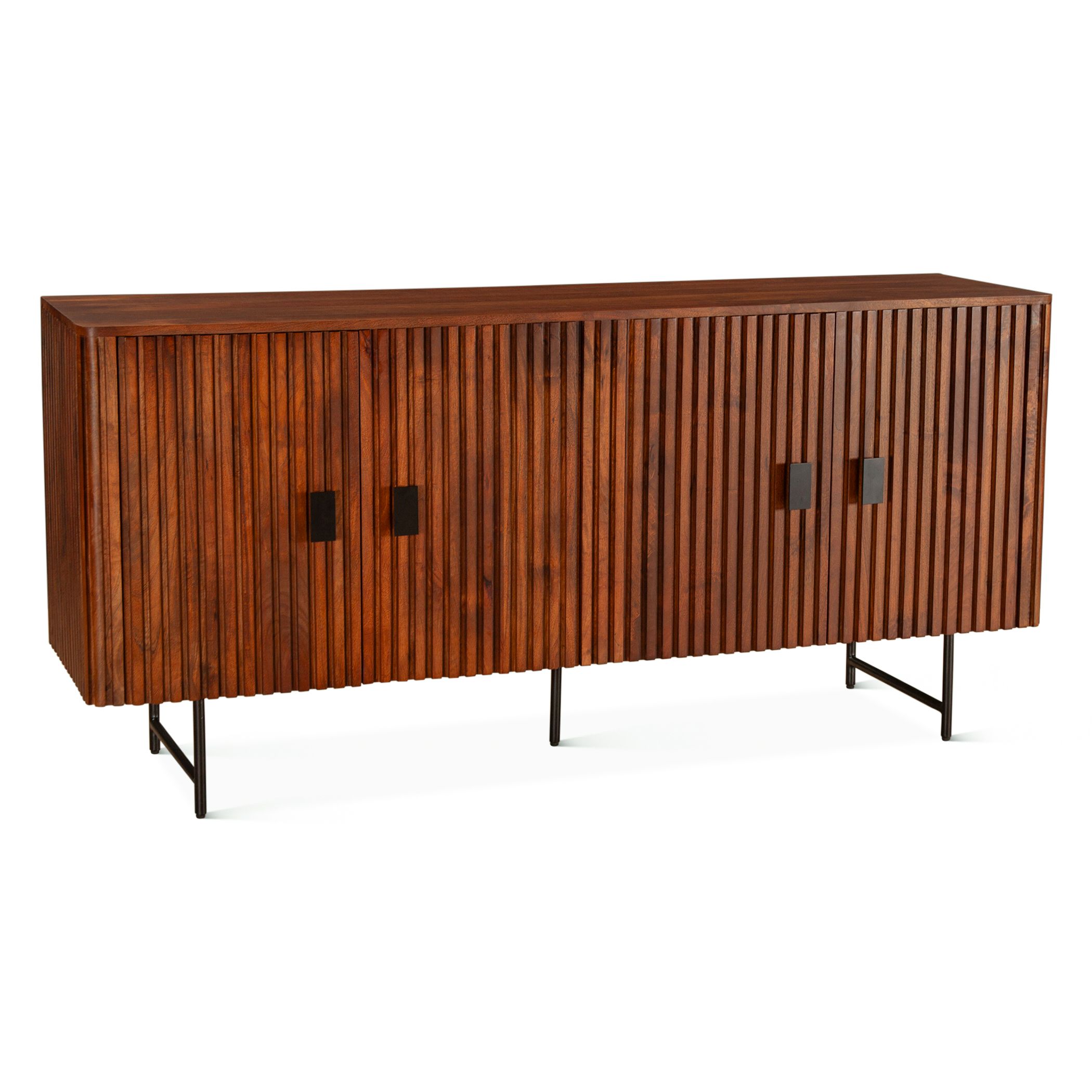 Mid-century Rustic Ribbed Sideboard