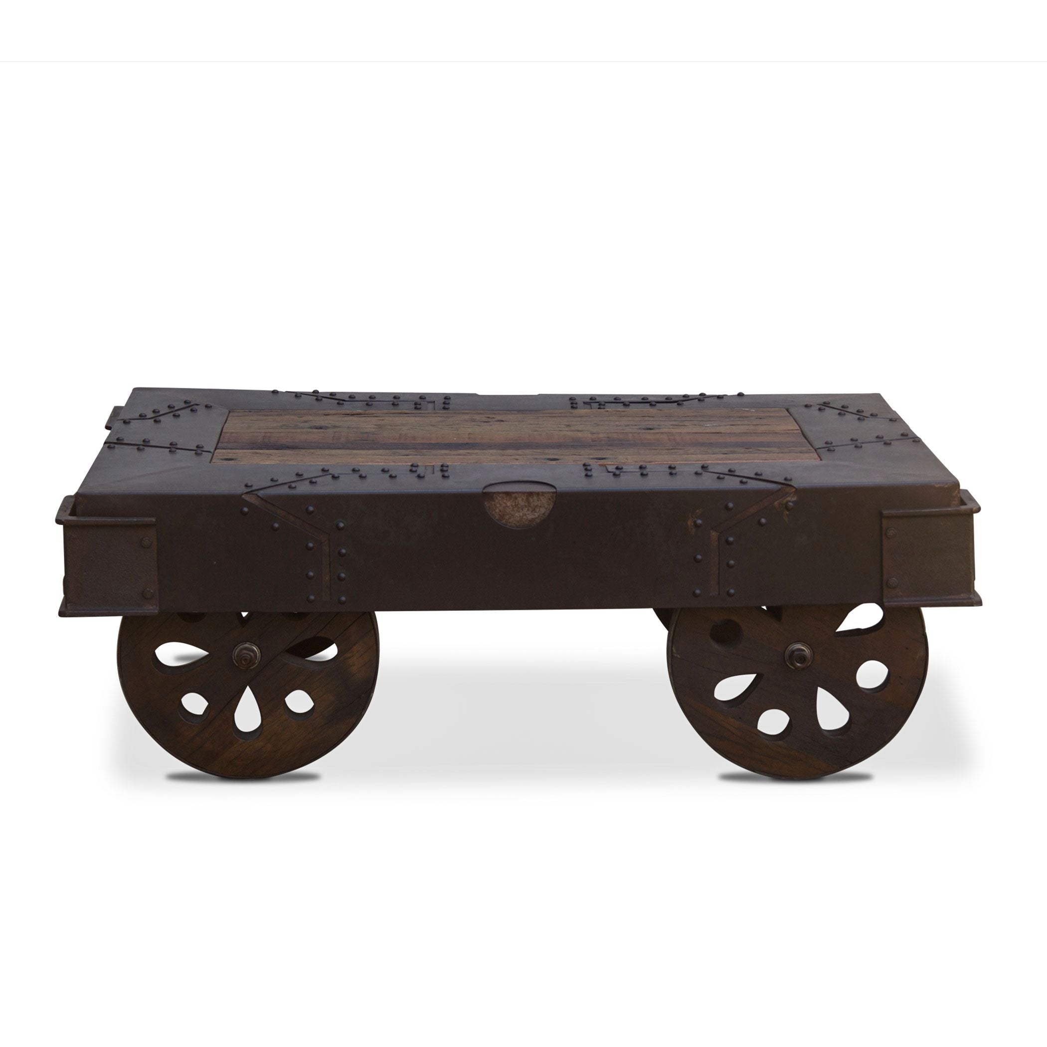 Industrial Vintage Wheeled Coffee Table