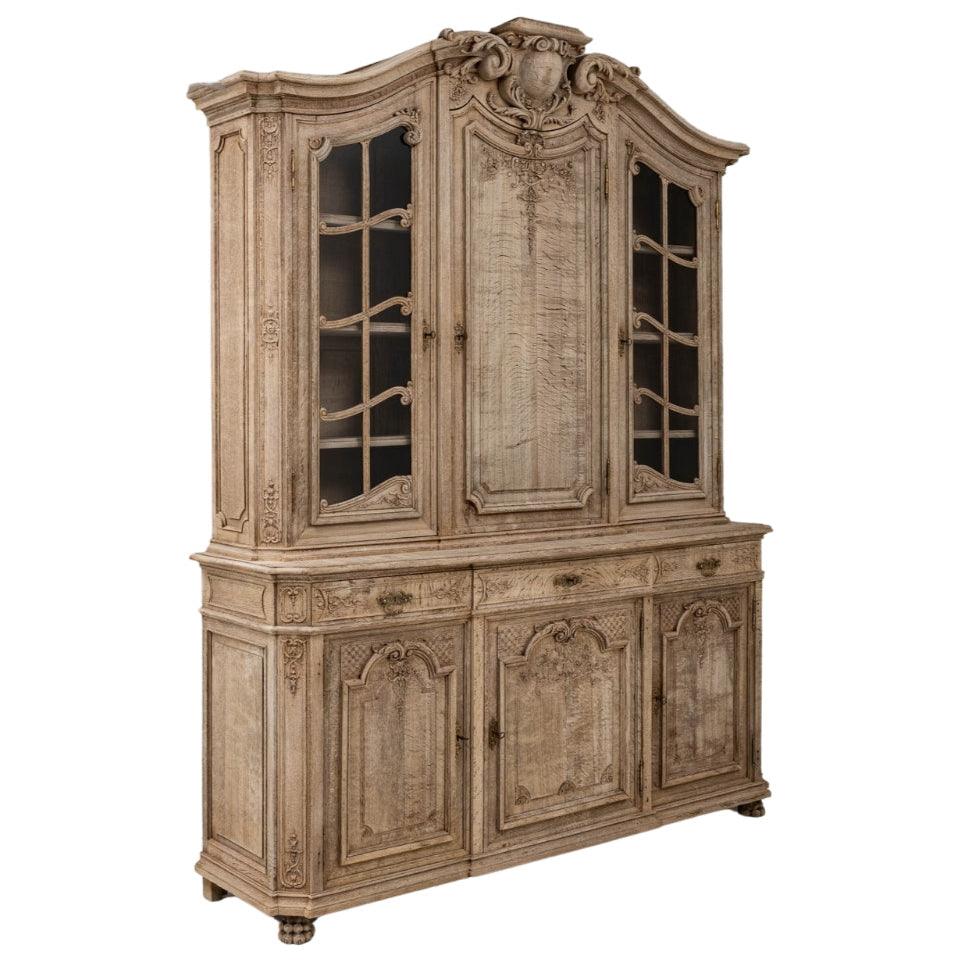 French Antique Oak Display Cabinet, Circa 1840