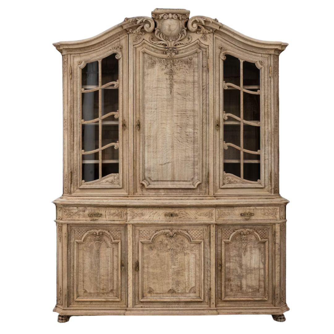 French Antique Oak Display Cabinet, Circa 1840