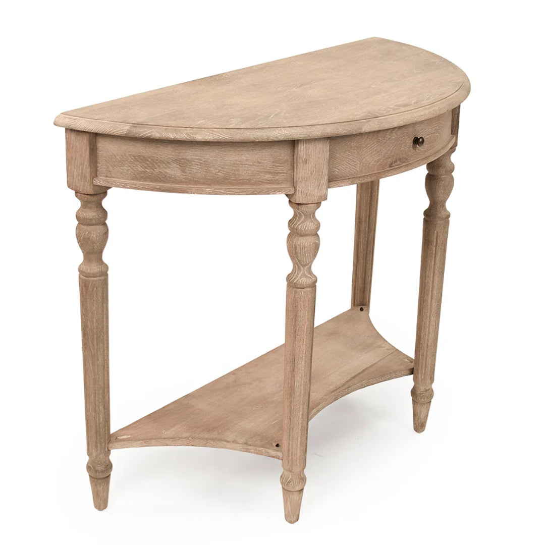 French Demilune Beige Wall Console