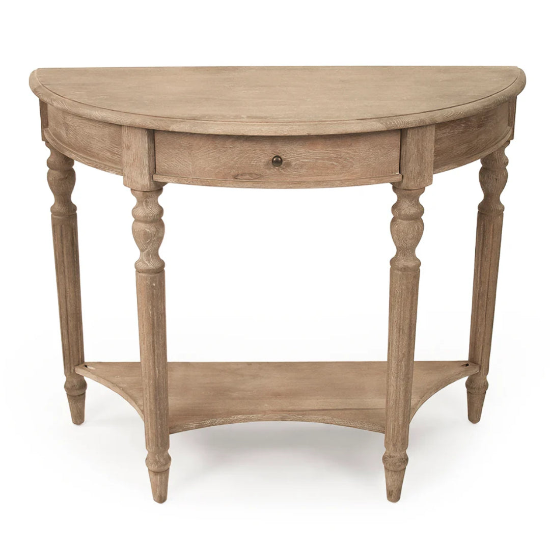 French Demilune Beige Wall Console