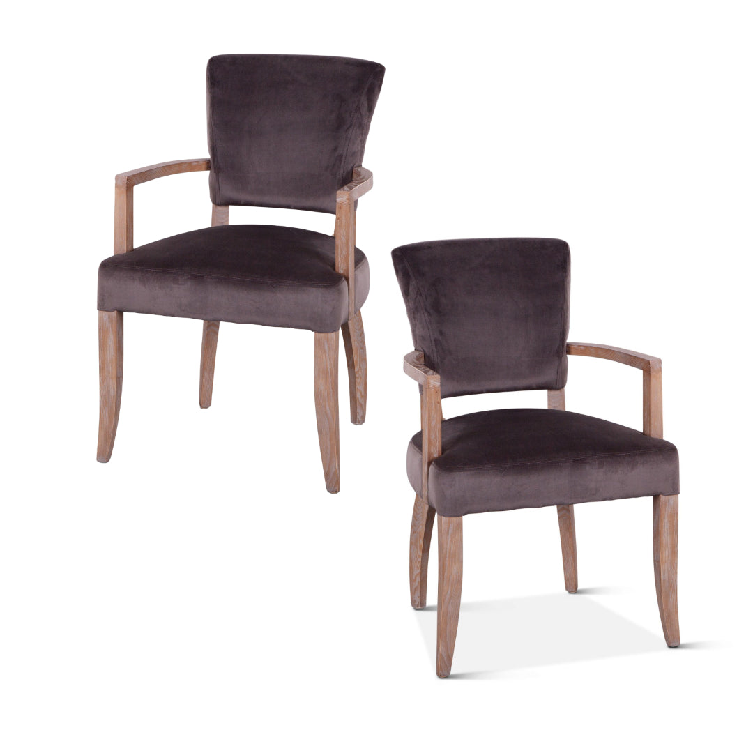 Asphalt Velvet Dining Chair - Set