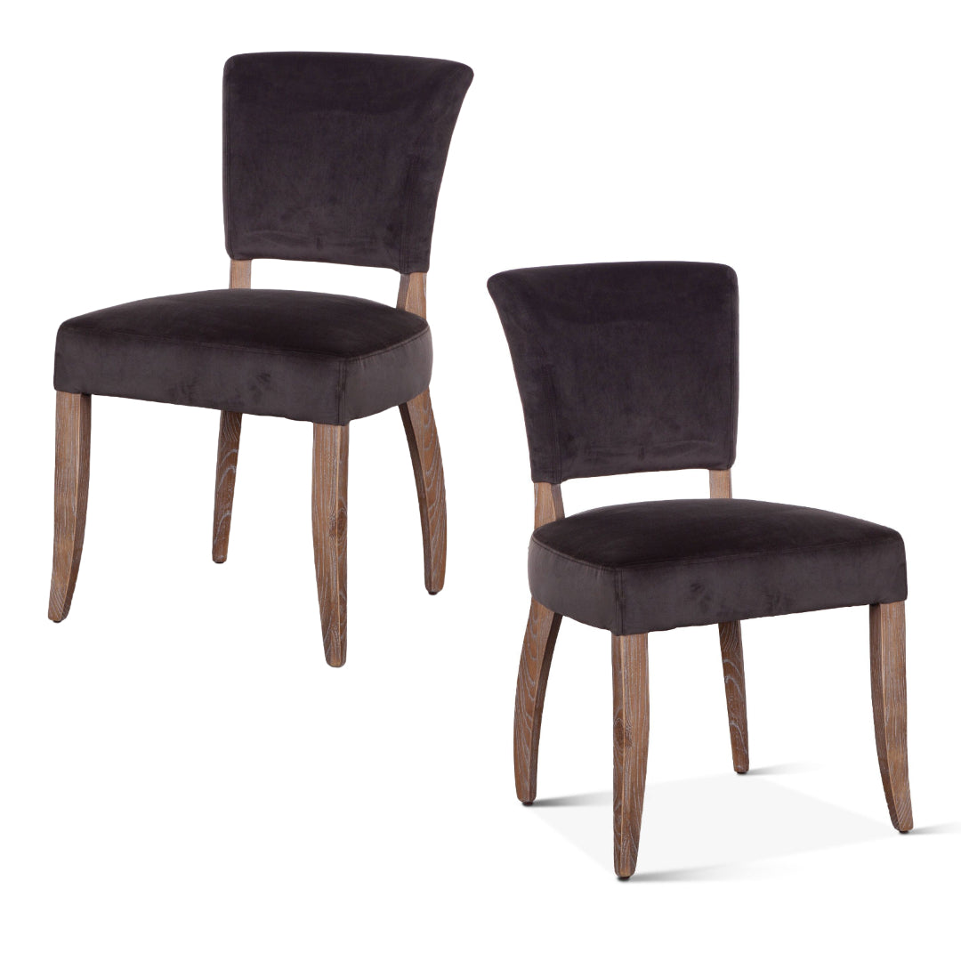 Asphalt Velvet Dining Chair - Set