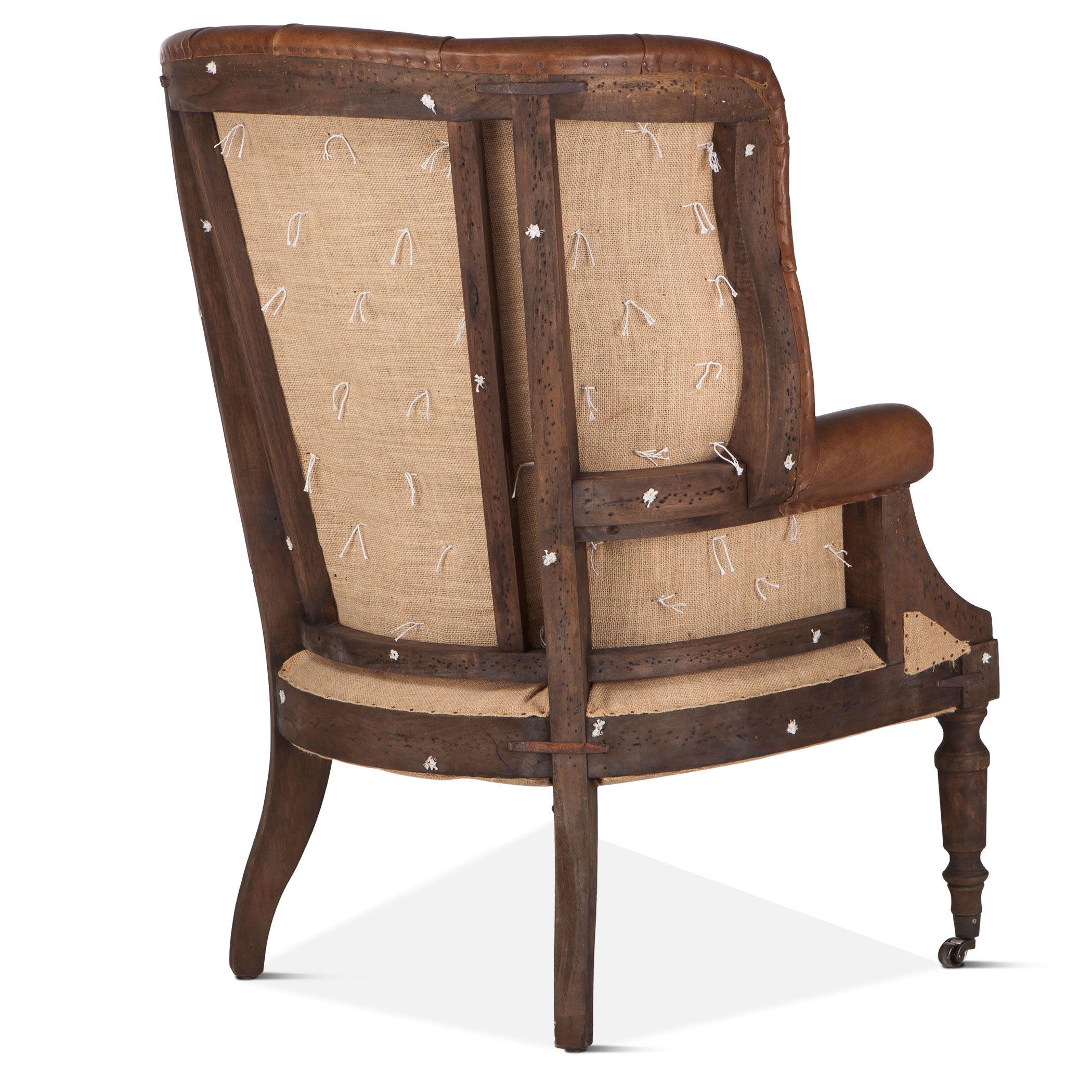 Vintage Cigar Leather Deconstructed Accent Chair