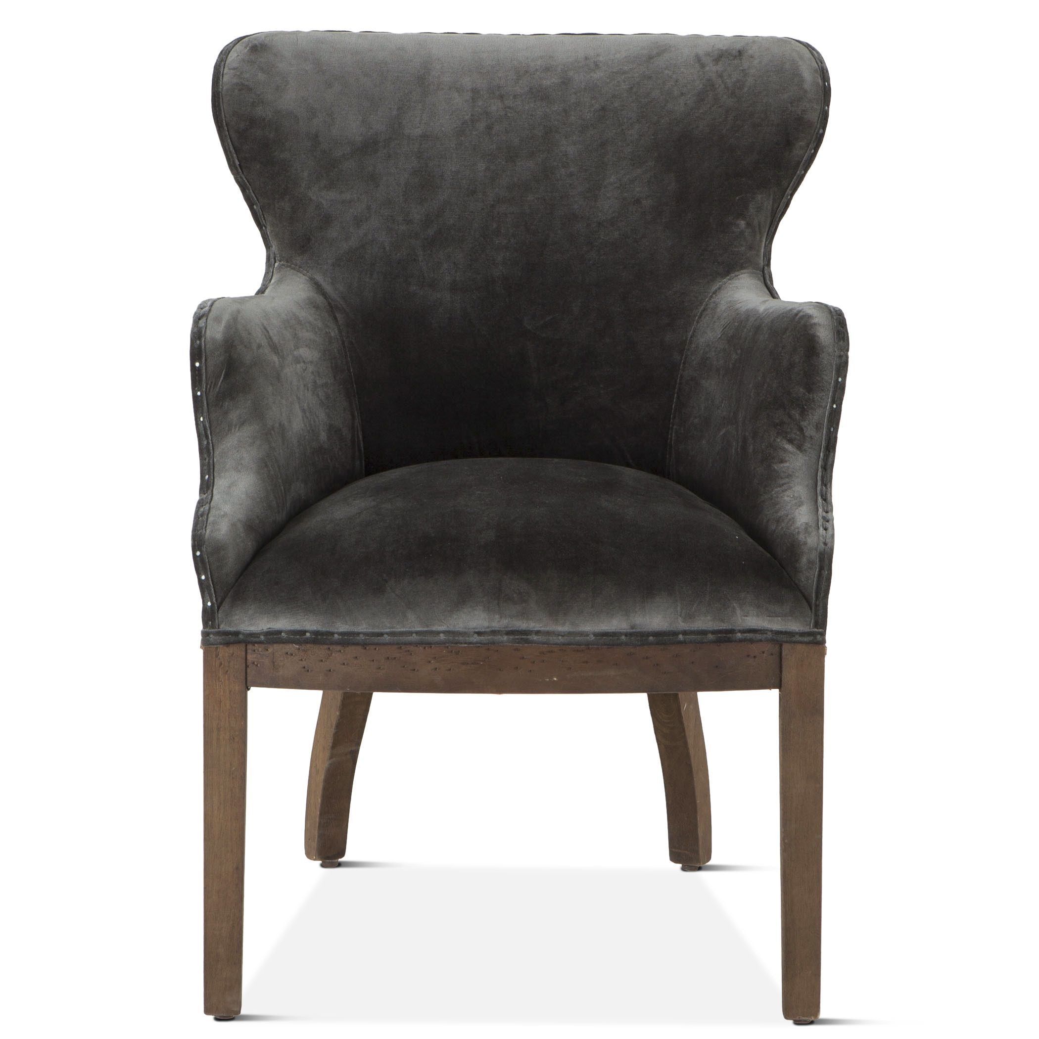 Deconstructed Gray Velvet Accent Chair