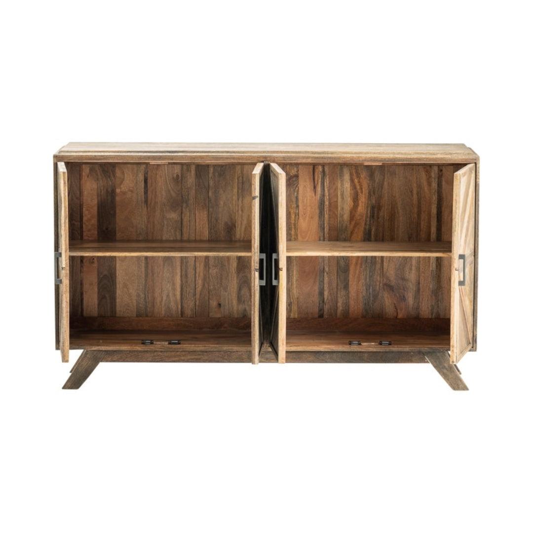 Geometric Design Rustic Wooden Sideboard