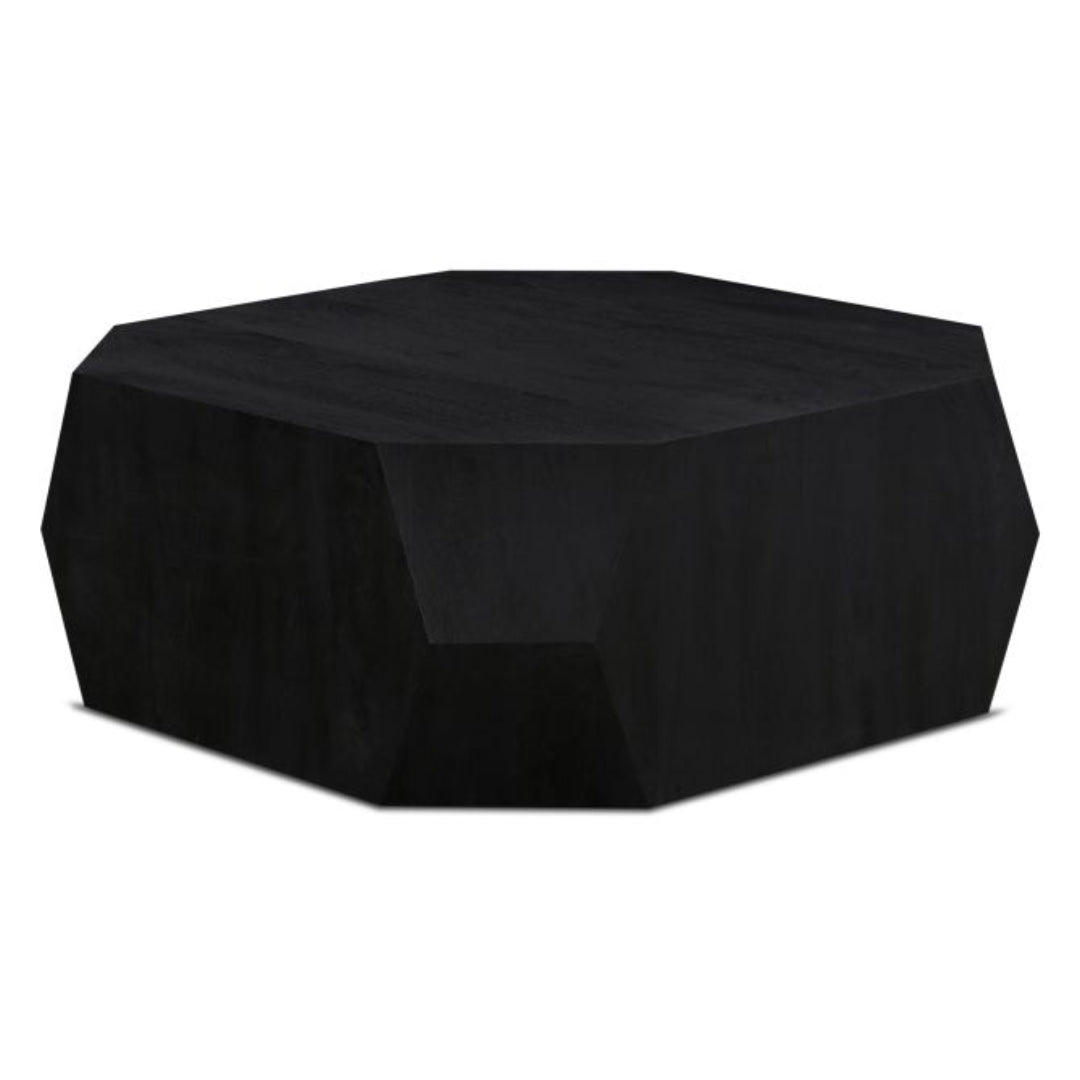 Geometric Solid Mango Wood Coffee Table