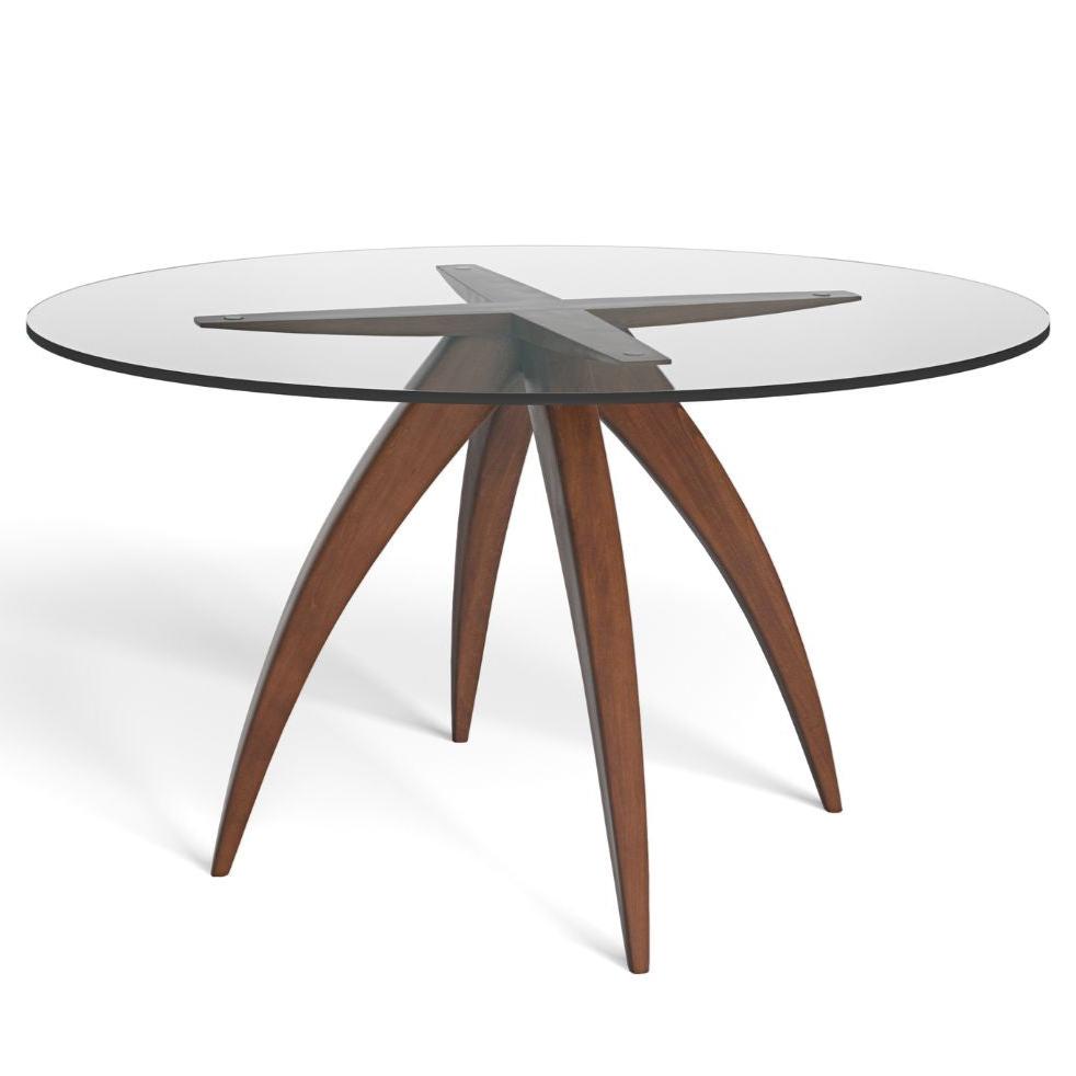 Modern Spider Leg Glass Top Dining Table