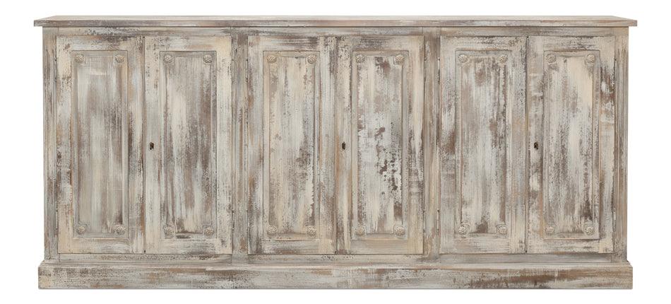 Grey Oak Long French Louis Sideboard