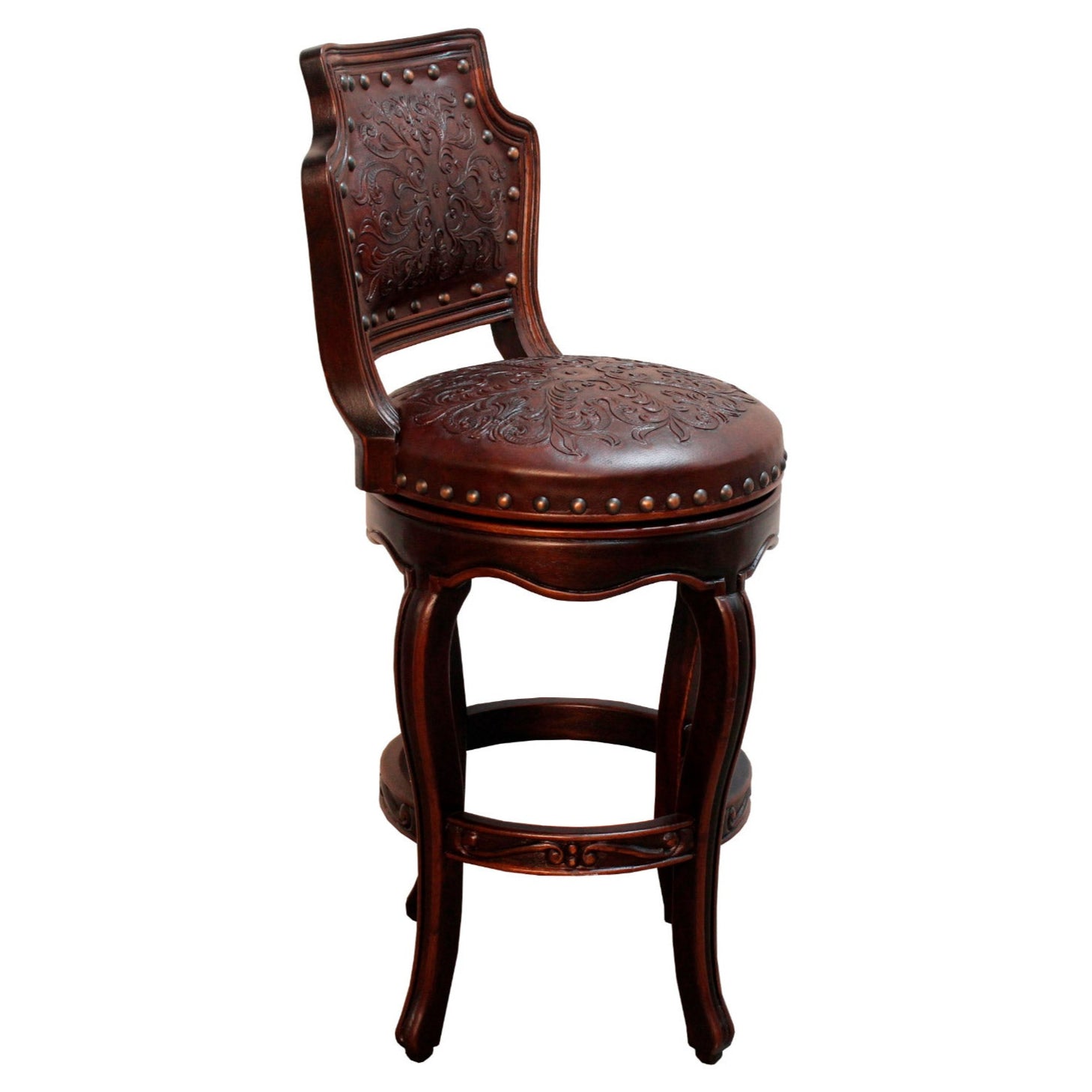 Hacienda Leather Swivel Counter Stool