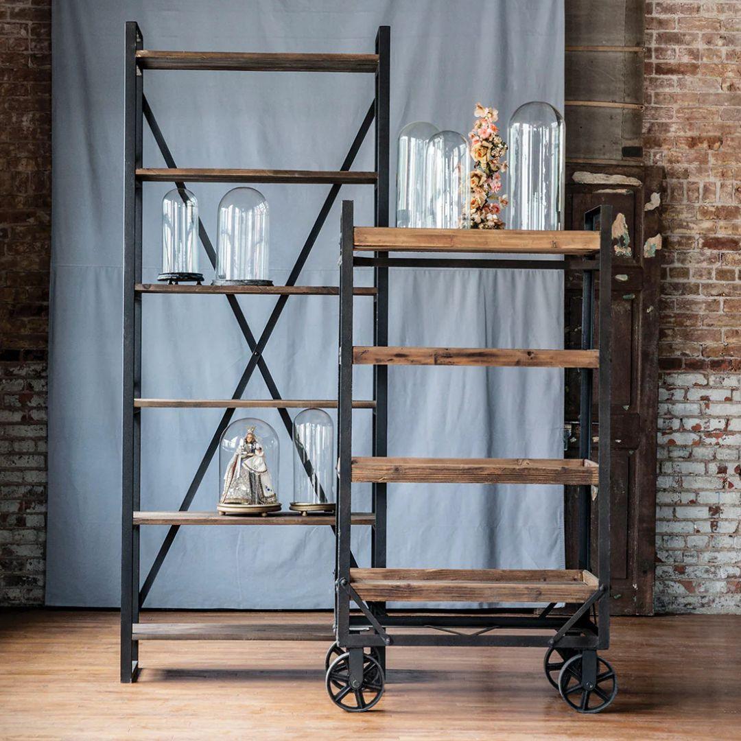 Industrial Wagon Wheels Shelf