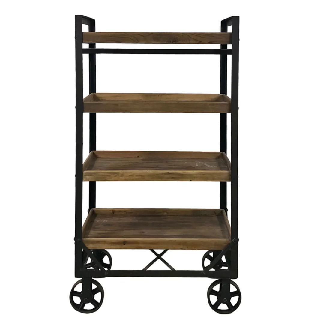 Industrial Wagon Wheels Shelf