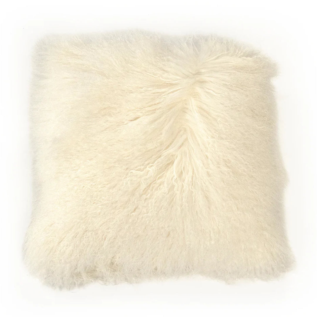 Ivory Tibetan Lamb Fur Pillow