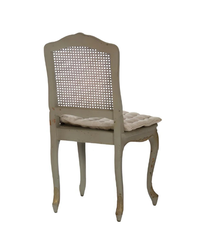 Antoinette Gilded Gray Cane Dining Chair