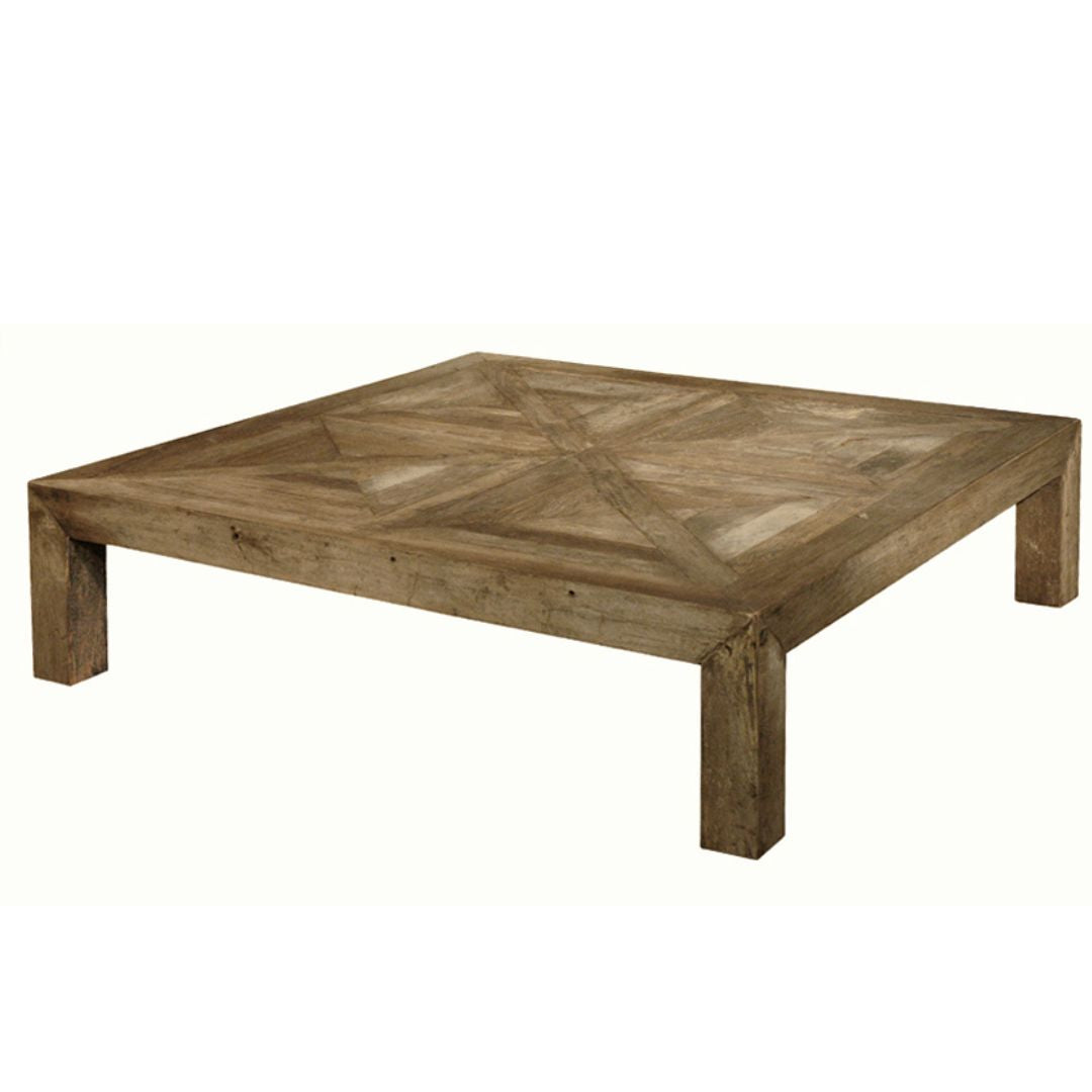 Rustic Crisscross Top Wood Coffee Table