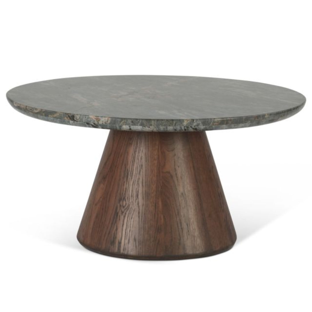 Lava Marble Coffee Table with Dark Oak Base