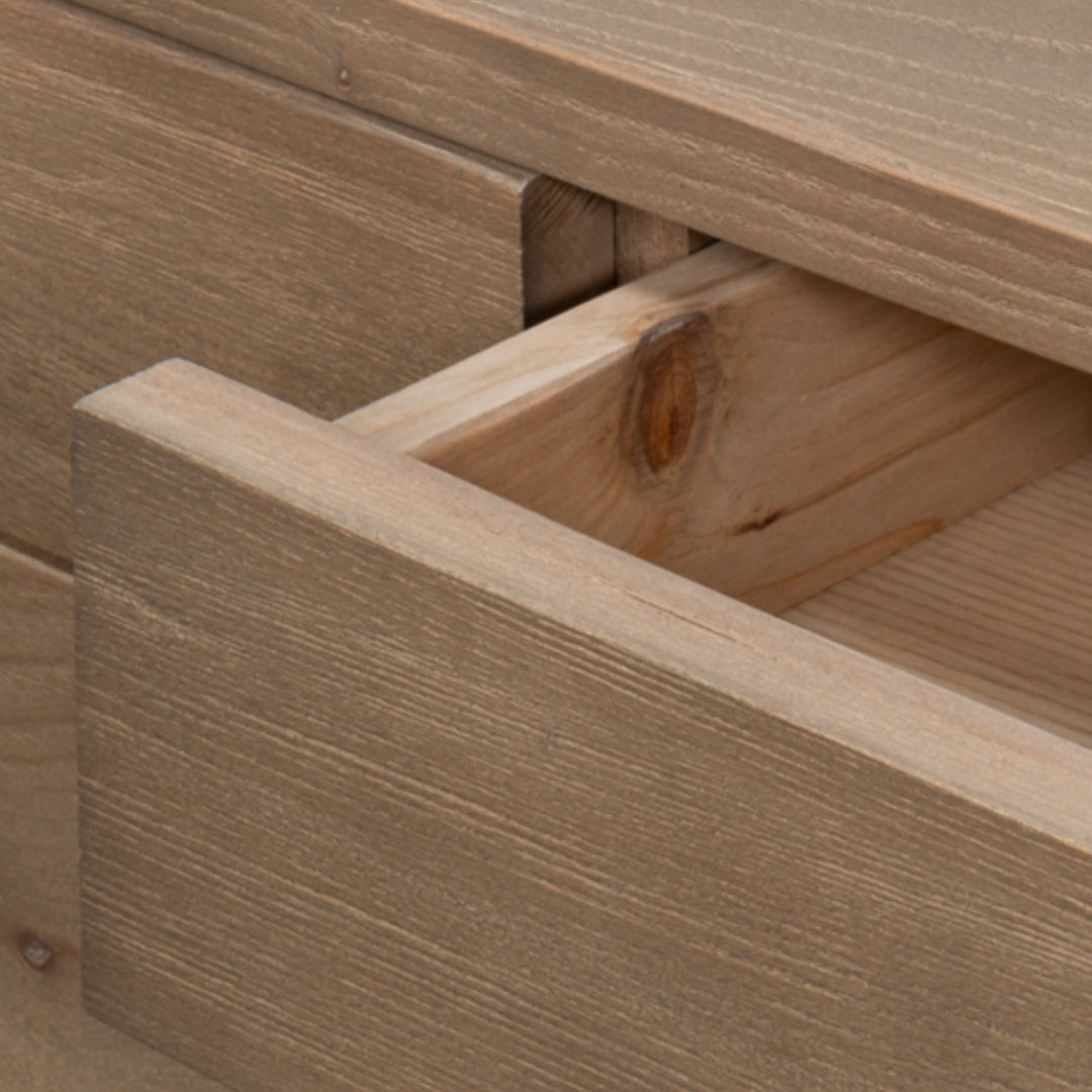 Transitional Rustic 8-Drawer Console Table