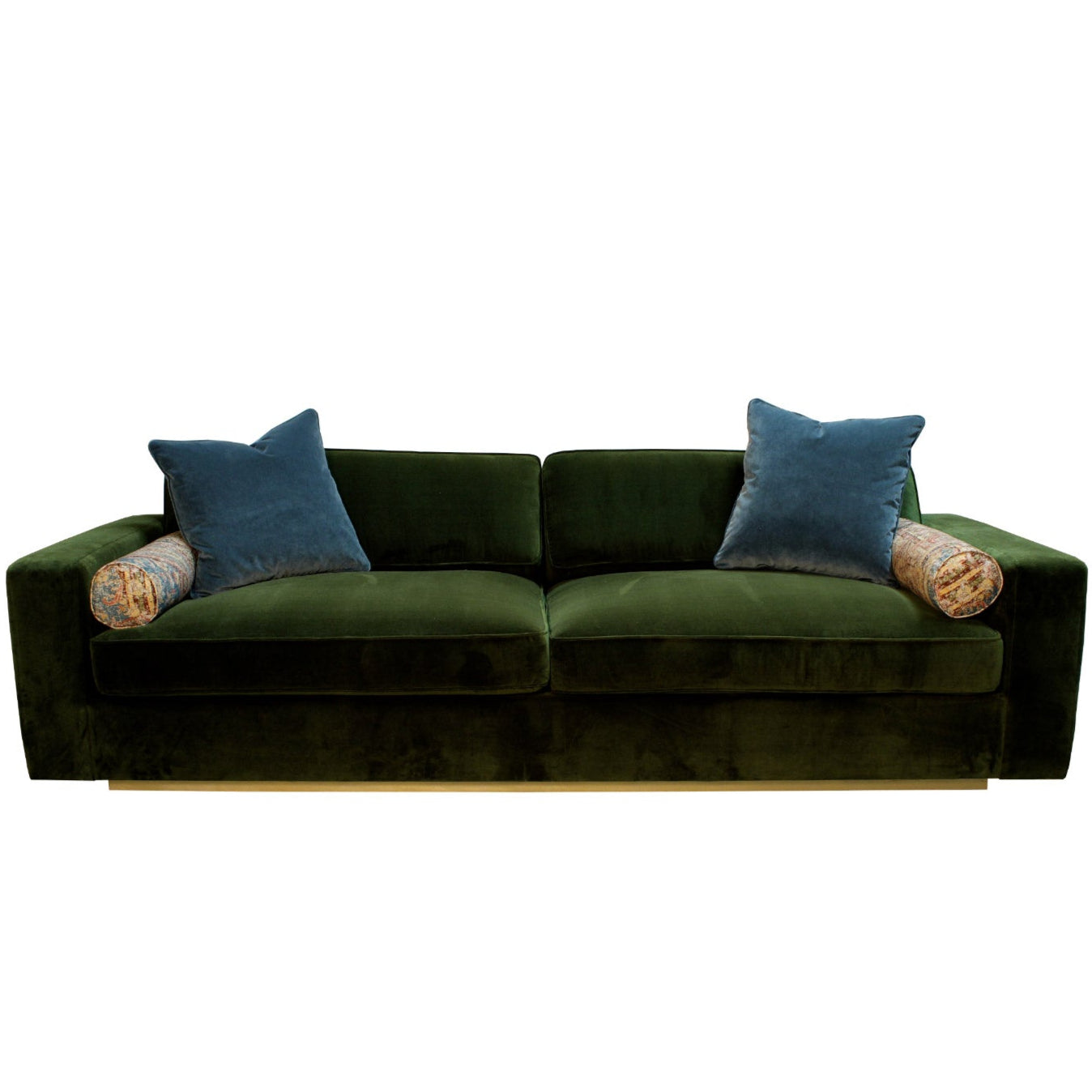 Luxury Velvet Sofa in Deep Forest Green