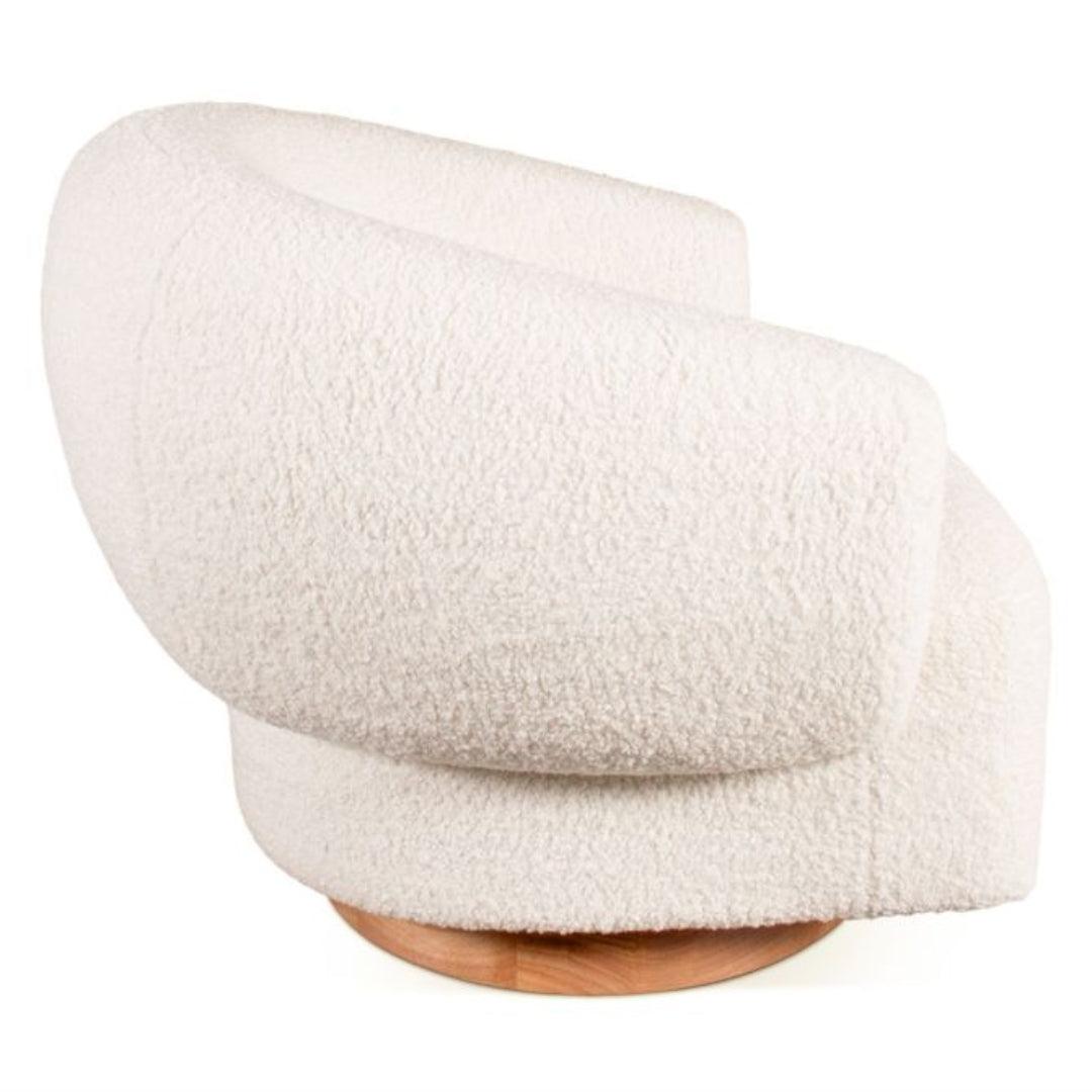 Luxe Cream Boucle Swivel Chair