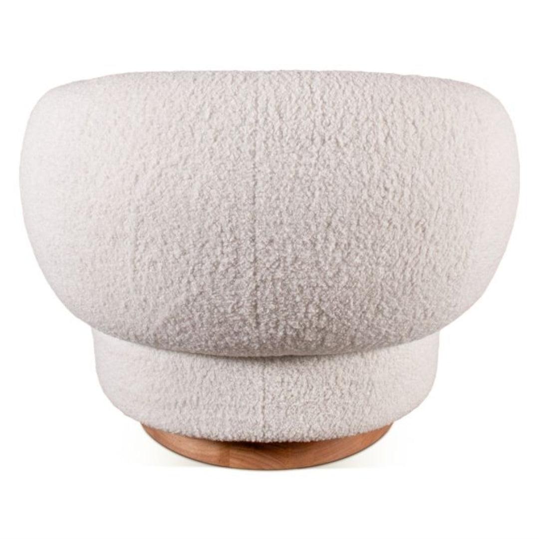 Luxe Cream Boucle Swivel Chair