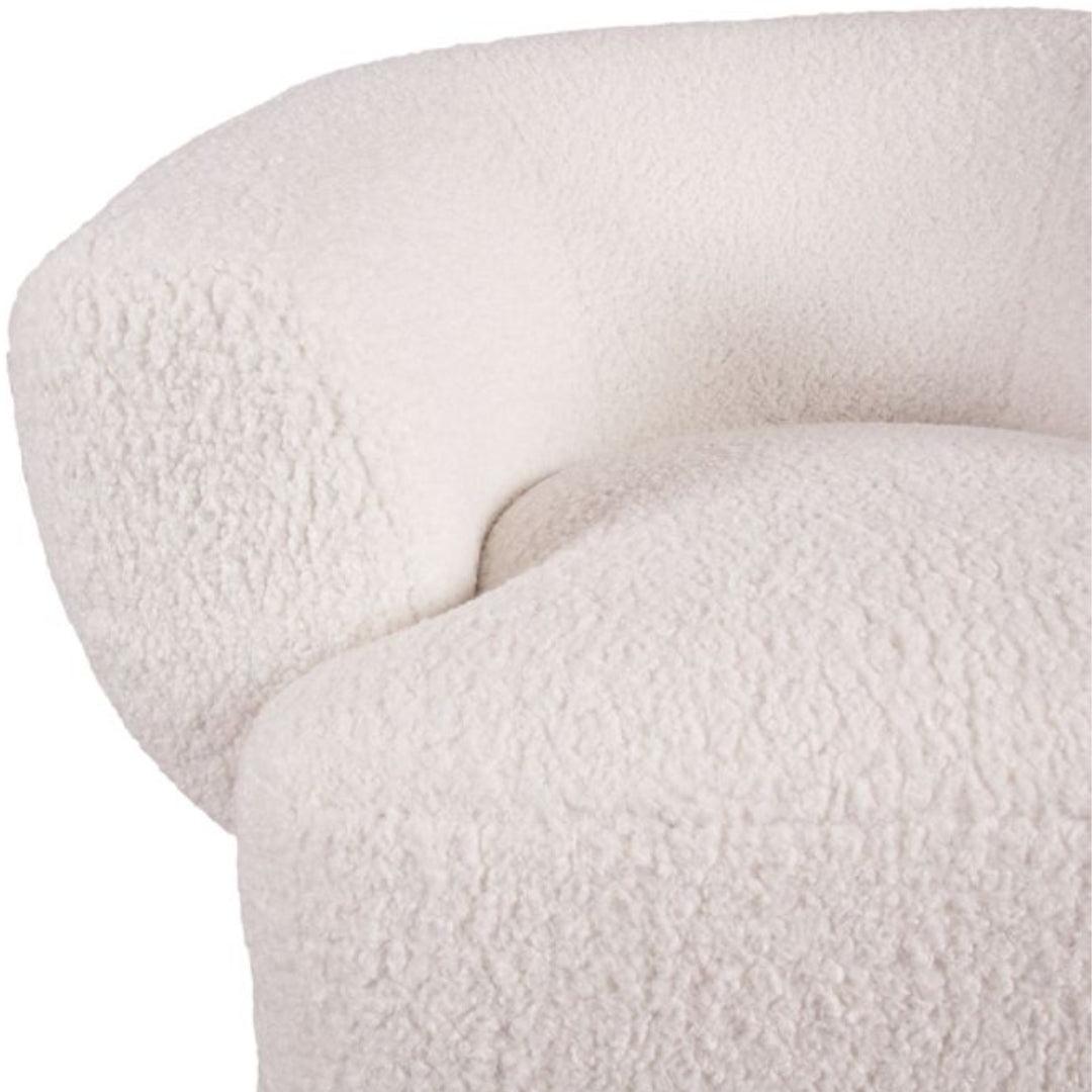 Luxe Cream Boucle Swivel Chair