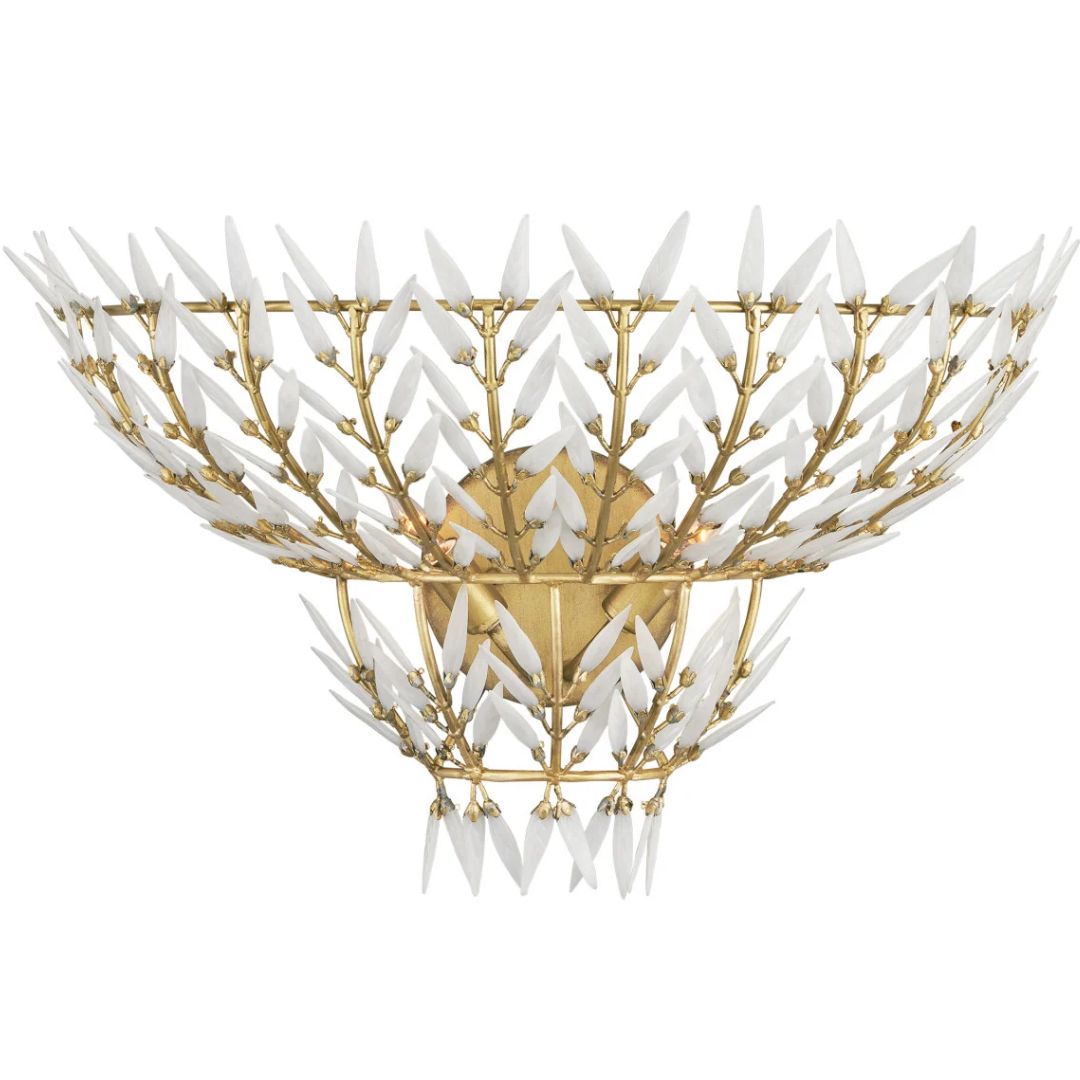 Vintage Glass Leaves Wall Sconce