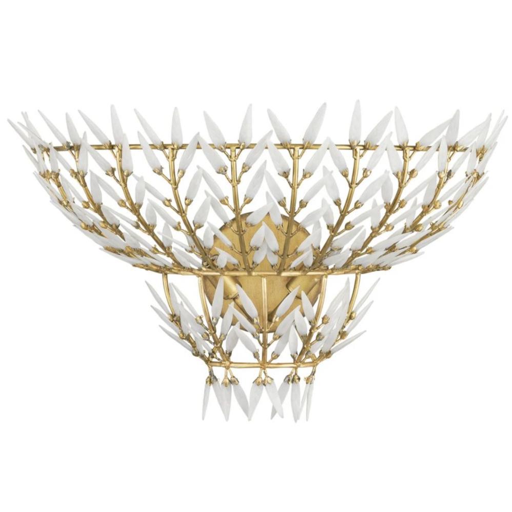 Vintage Glass Leaves Wall Sconce