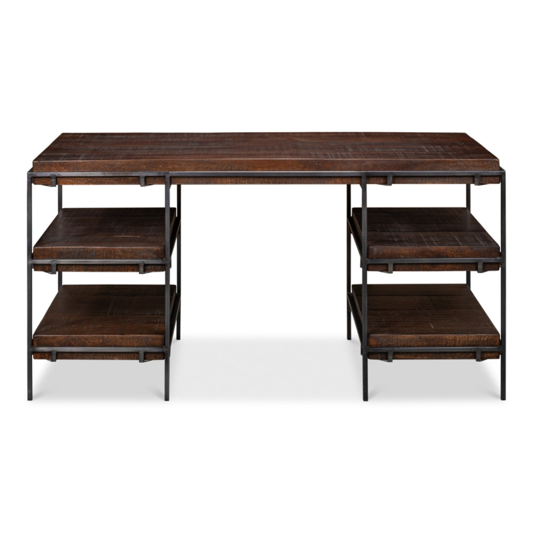 Industrial Force Wood and Iron Desk