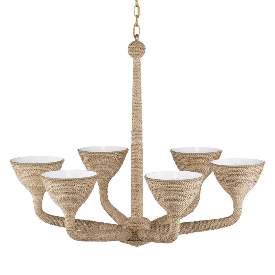 Natural Abaca Uplight Chandelier