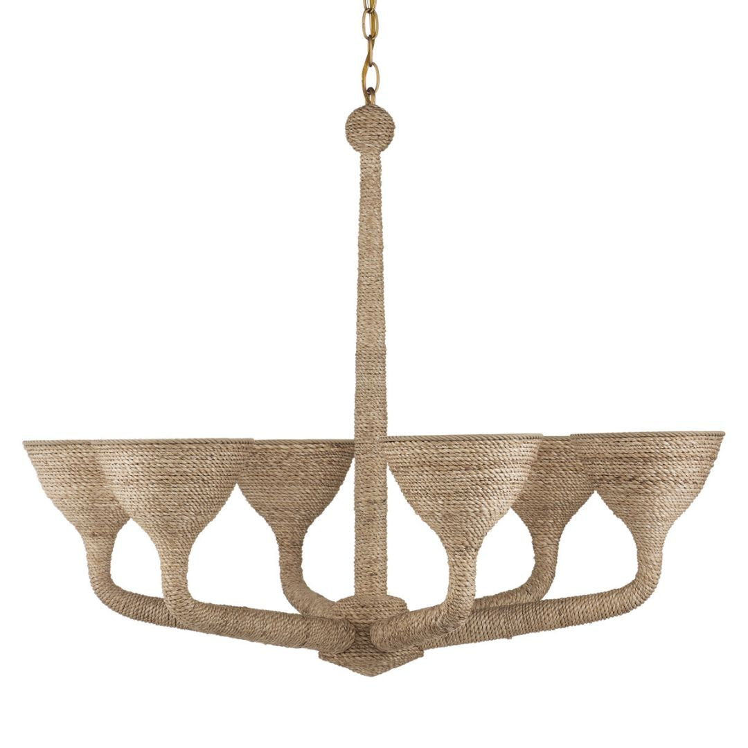 Natural Abaca Uplight Chandelier