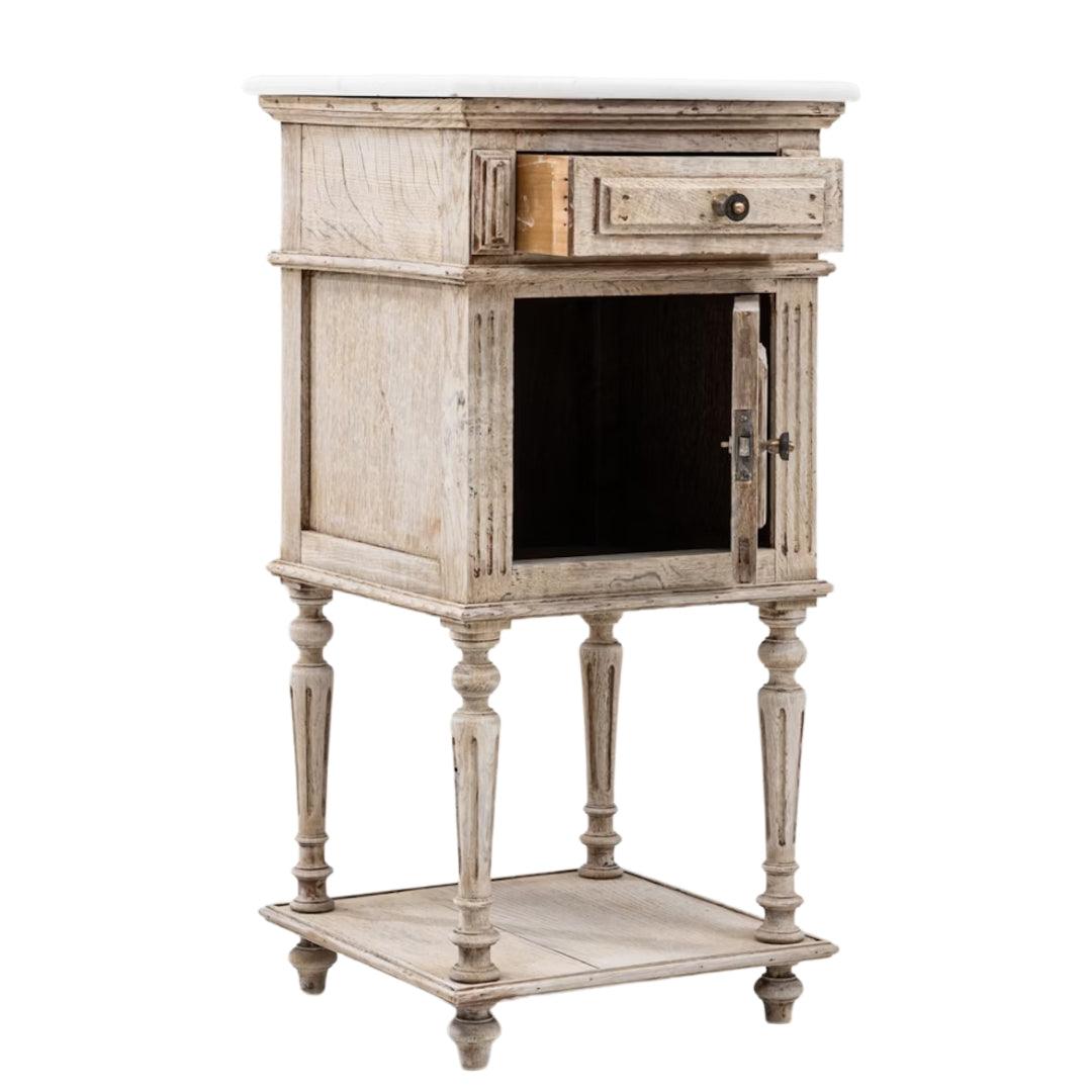 Marble Top French Bedside Table, Circa 1900