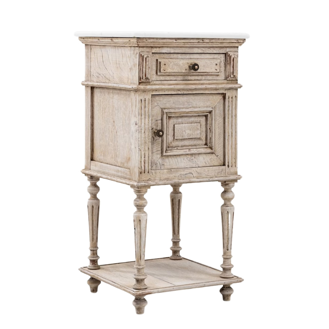 Marble Top French Bedside Table, Circa 1900