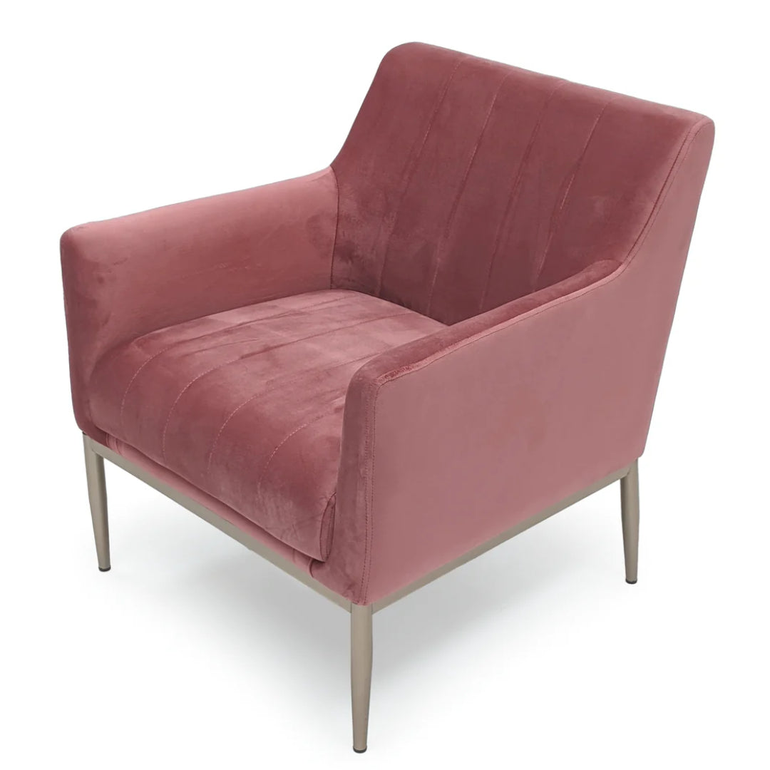 Mauve Rose Velvet Accent Chair