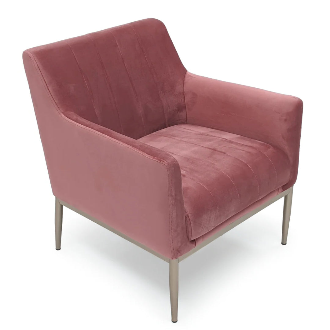 Mauve Rose Velvet Accent Chair