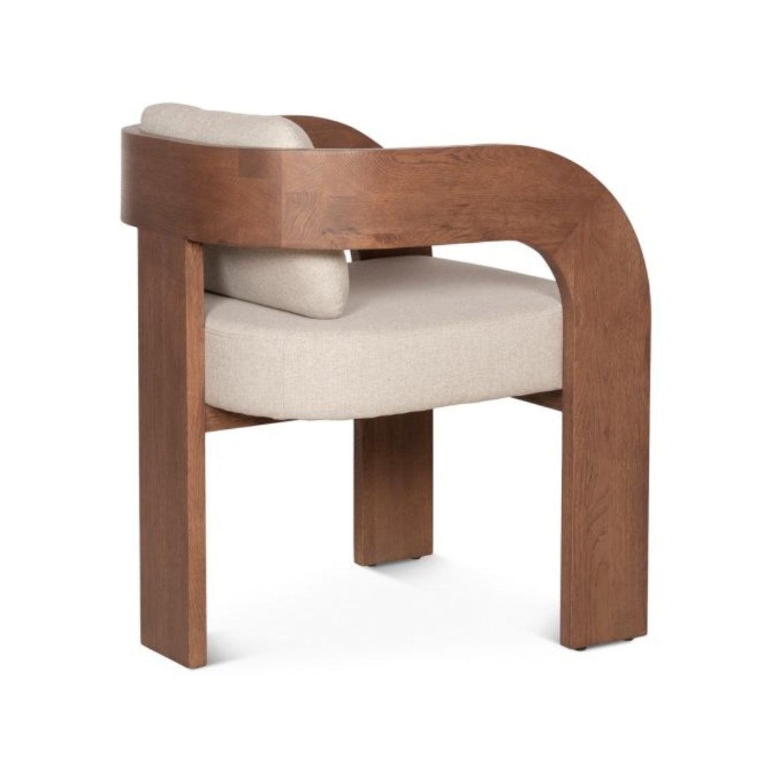 Sculptured Modern Curved Wood Frame Accent Chair