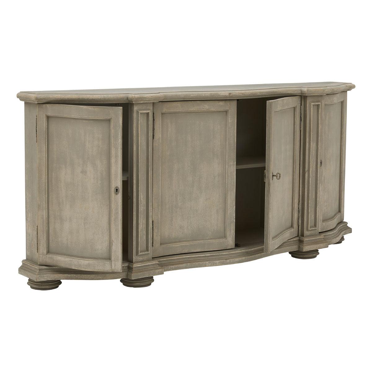 Natural Smokey Wood Demilune Sideboard