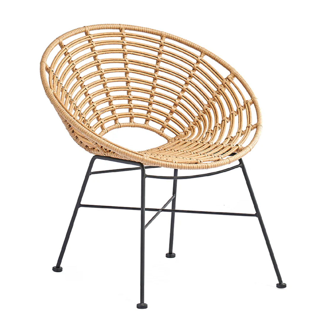 Natural Rattan Rounded Chair - Set of 2