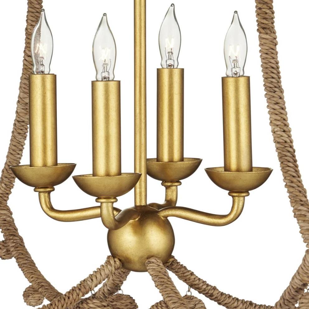 Gold Leaf Rope Bound Chandelier