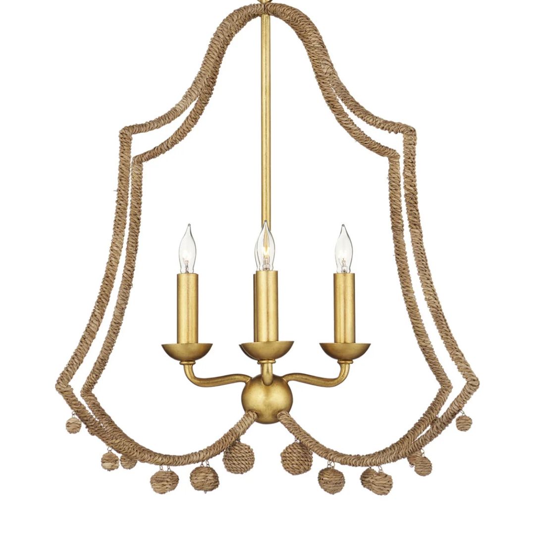 Gold Leaf Rope Bound Chandelier