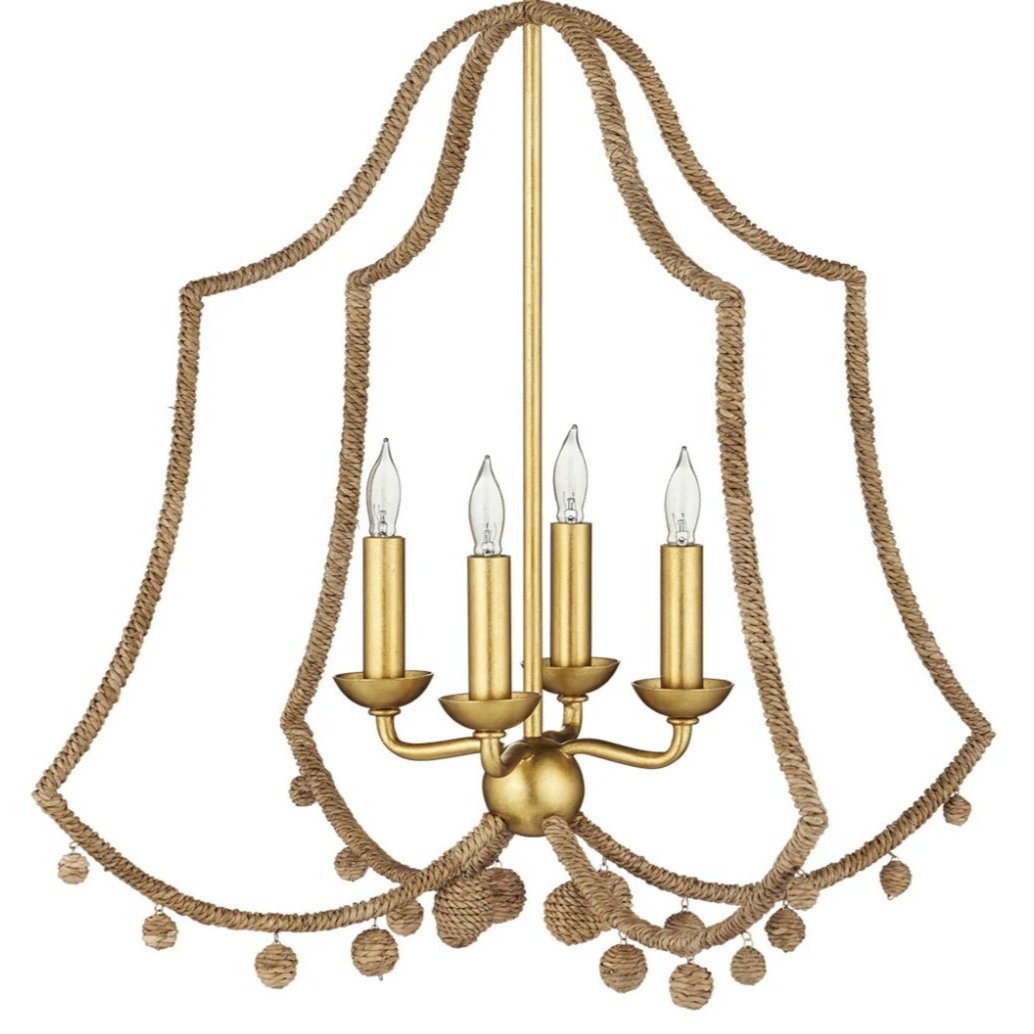 Gold Leaf Rope Bound Chandelier